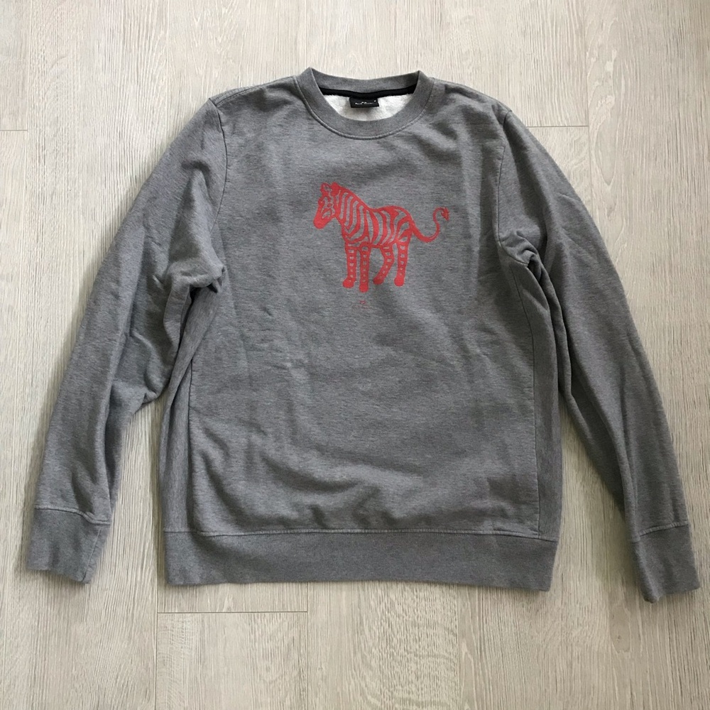 RARE Paul Smith Zebra Devil Tail Organic Cotton Crewneck Sweatshirt
